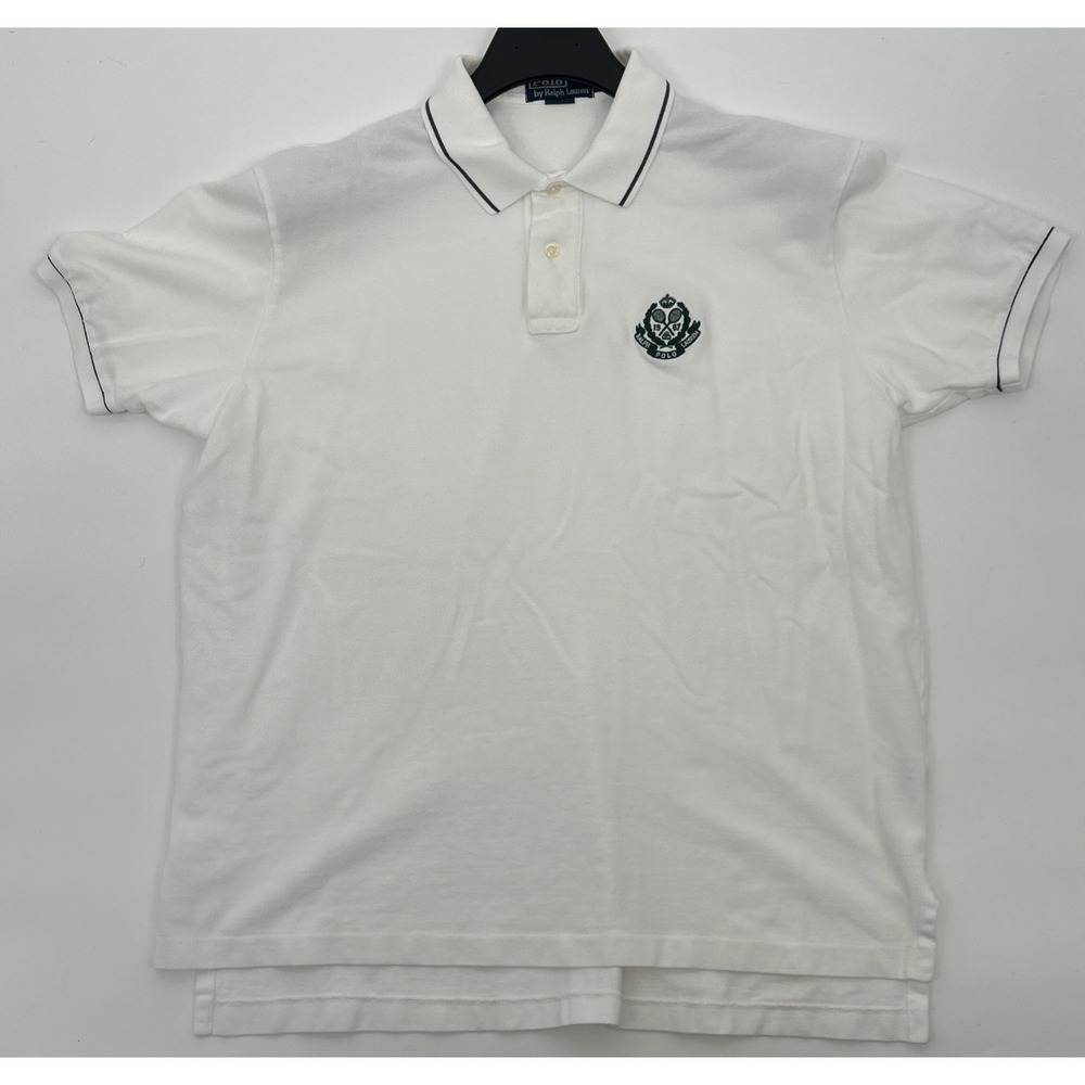 VTG Polo Ralph Lauren Men's XL White 1967 Tennis Wimbledon Logo Shirt